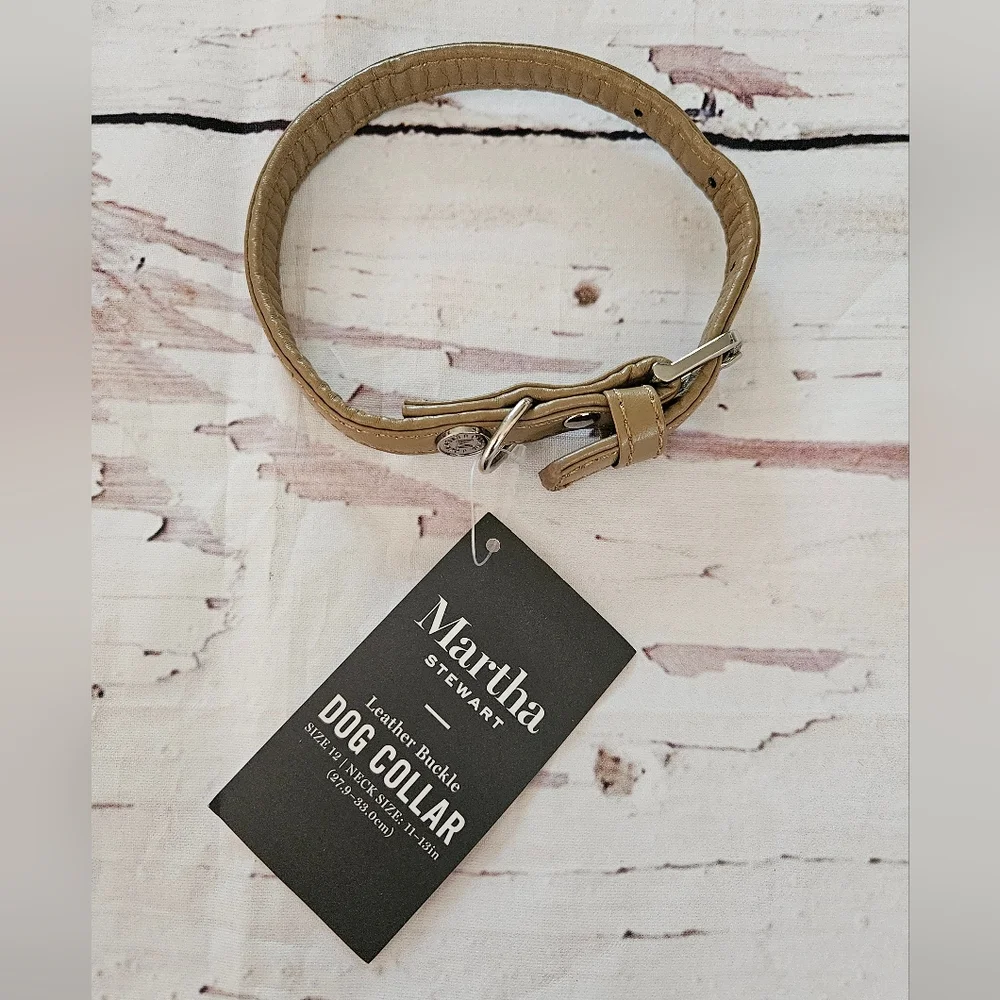 New Martha Stewart Faux Leather Dog Collar
